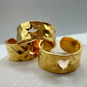 Musardise Bague Martelee Coeur Doree< Bagues