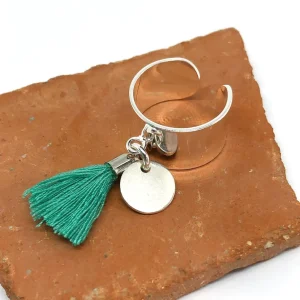 Musardise Bague Pompon Vert D'Eau< Bagues