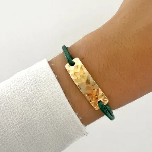 Musardise Bracelet Plaque Martelee Dore< Bracelets