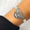 Musardise Demi Jonc Medaille Martelee Strass< Bracelets
